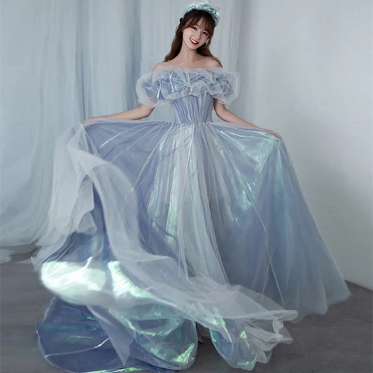 Whebbo Evening Gown For Women Haze Blue Fairy